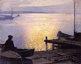 Mystic Paintings - Along the Mystic River by Edward Henry Potthast